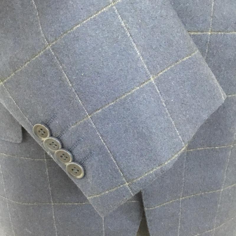 グリーンレーベルリラクシング green label relaxing セットアップ セットアップ セットアップ チェックジャケット スリムスラックスパンツ 2点セット 48 チェック 紺 / ネイビー /  メンズ USED 古着 中古 10114889