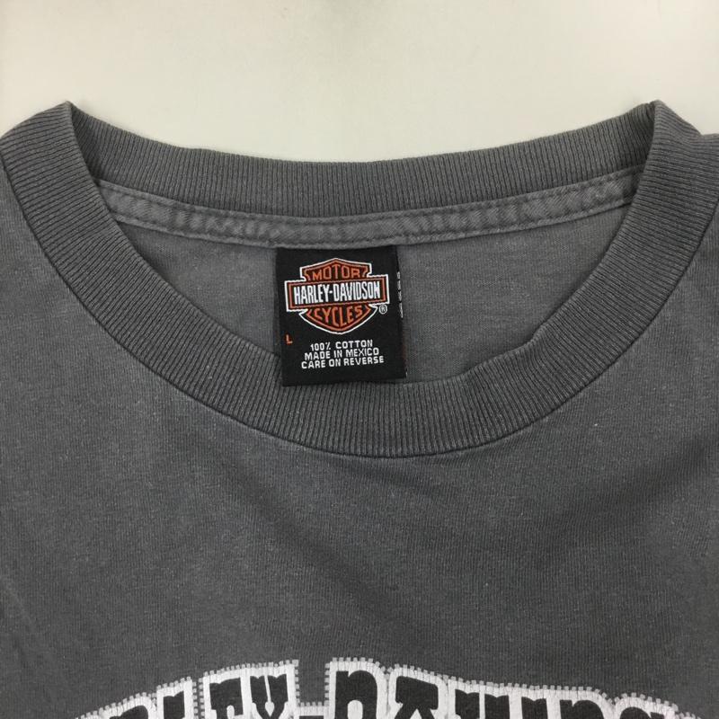 ハーレーダビッドソン Harley-Davidson Tシャツ 半袖 半袖カットソー プリントTシャツ クルーネックカットソー L プリント 灰 / グレー /  メンズ USED 古着 中古 10122842