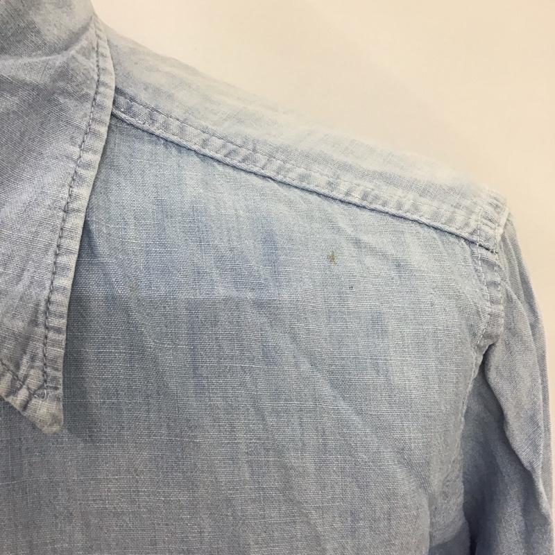 ビックマック BIGMAC シャツ、ブラウス 長袖 コットン 70年代 シャンブレー 無地 水色 / ライトブルー /  メンズ USED 古着 中古 10109931