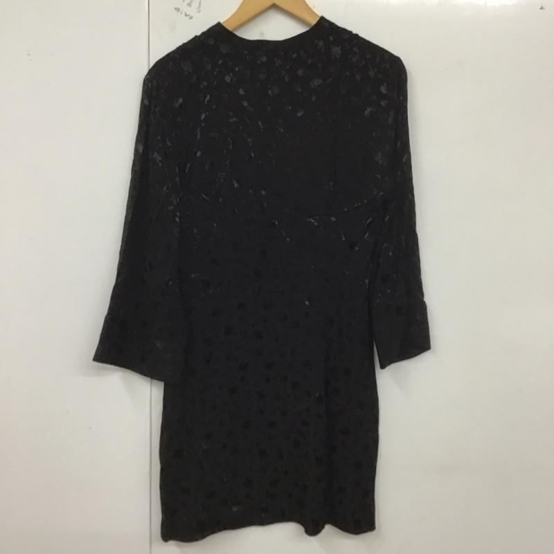 ザラ ZARA ワンピース ひざ丈スカート 9006 159 800 スキッパー L 花柄 黒 / ブラック /  レディース USED 古着 中古 10129209