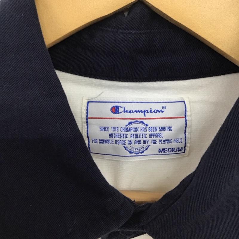 チャンピオン Campion ポロシャツ 長袖 長袖ポロシャツ 長袖カットソー カラーシャツ M ロゴ、文字 白 / ホワイト /  メンズ USED 古着 中古 10137744