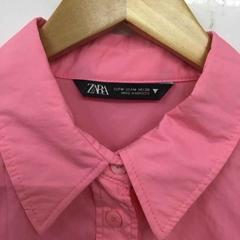 ザラ ZARA シャツ、ブラウス 長袖 7890 730 637 スリット M 無地 桃 / ピンク /  レディース USED 古着 中古 10139579