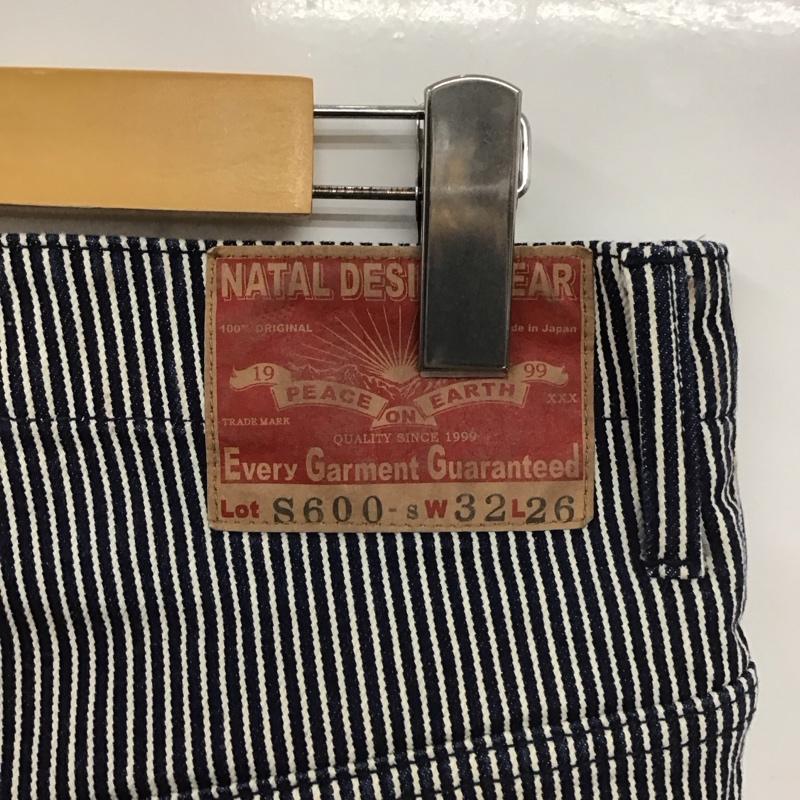 ネイタルデザイン NATAL DESIGN パンツ ワークパンツ、ペインターパンツ ヒッコリーパンツ ワイドパンツ ストレッチパンツ カジュアルパンツ 32インチ ストライプ 白 / ホワイト / X インディゴ / インディゴ /  メンズ USED 古着 中古 10140113