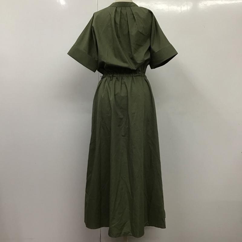 ビームス ハート BEAMS HEART ワンピース ロングスカート 43-26-0037-152 スキッパー ドロスト ワンピース 半袖 無地 カーキ / カーキ /  レディース USED 古着 中古 10115492
