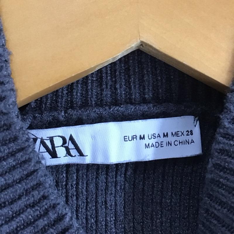 ザラ ZARA ニット、セーター 長袖 M 無地 チャコールグレー / チャコールグレー /  レディース USED 古着 中古 10139865