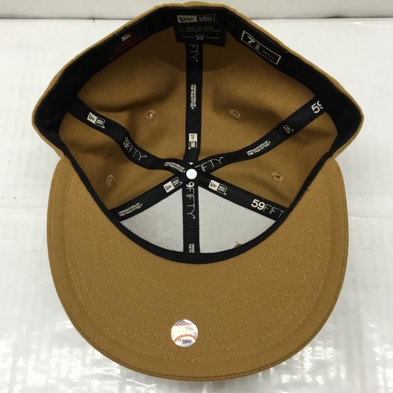 ニューエラ NEW ERA 帽子 キャップ 59FIFTY 58.7cm ロゴ、文字 キャメル / キャメル /  メンズ USED 古着 中古 10109596