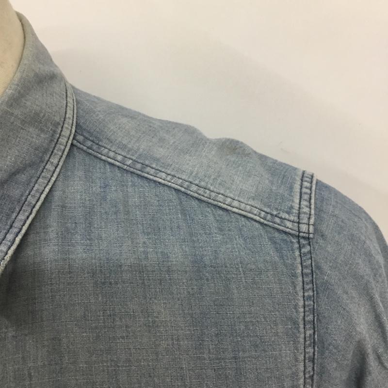 ジェラード JELADO シャツ、ブラウス 長袖 ct11109 NavalShirtsVintageFinish 長袖デニムシャツ L ダメージ加工 インディゴ / インディゴ /  メンズ USED 古着 中古 10127673