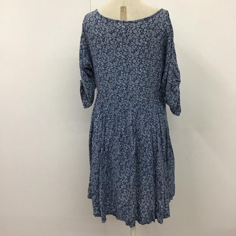 デニムアンドサプライラルフローレン DENIM & SUPPLYRALPHLAUREN ワンピース ひざ丈スカート 288653135001 Uネック 半袖 XS 花柄 青 / ブルー /  レディース USED 古着 中古 10118832