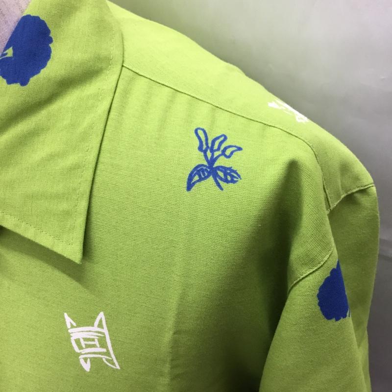 マンゴ MANGO シャツ、ブラウス 半袖 M  黄緑 / イエローグリーン /  メンズ USED 古着 中古 10108695