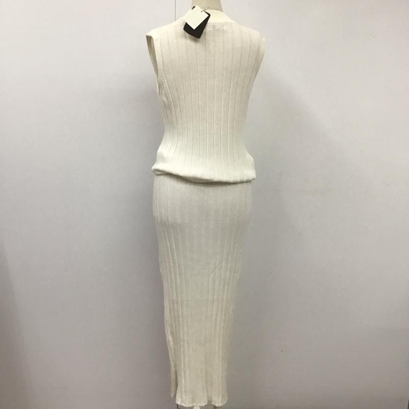 ブロードゥリー&コー Broderie & Co ワンピース ロングスカート NL61OP7035SM ワイドリブニットOP タグ付き 36 無地 白 / ホワイト /  レディース USED 古着 中古 10106722