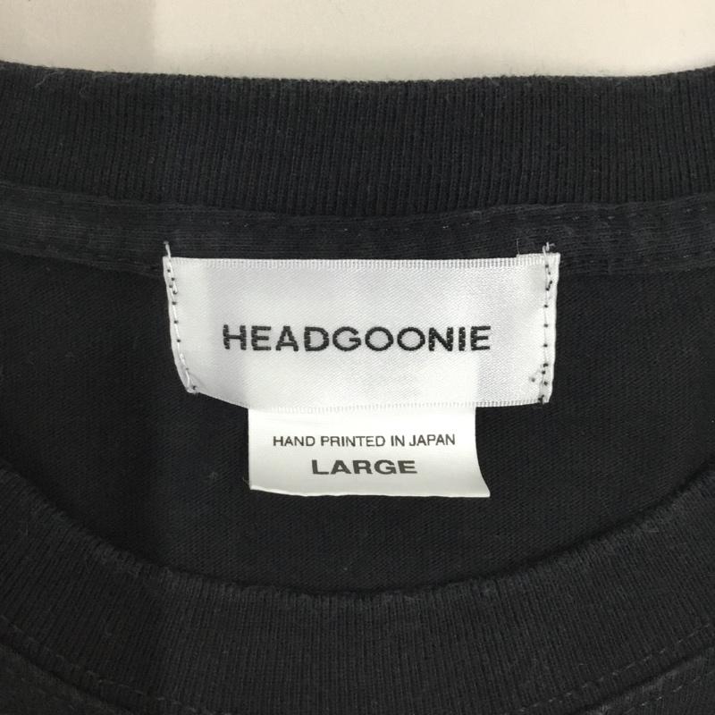 ヘッドグーニー HEADGOONIE カットソー 長袖 長袖カットソー クルーネックカットソー ロングスリーブカットソー プリントTシャツ L ロゴ、文字 黒 / ブラック /  メンズ USED 古着 中古 10117535