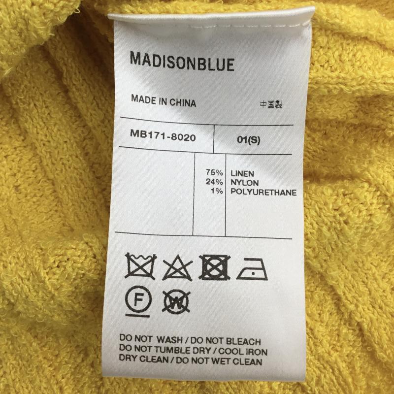 マディソンブルー MADISON BLUE カットソー 半袖 ショートスリーブ　ニット　MB171-8020 1 無地 黄 / イエロー /  レディース USED 古着 中古 10135933