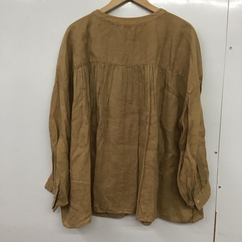 ツムグ tumugu シャツ、ブラウス 長袖 TB18340 リネンキャンバスブラウスシャツ FREE 無地 茶 / ブラウン /  レディース USED 古着 中古 10133796
