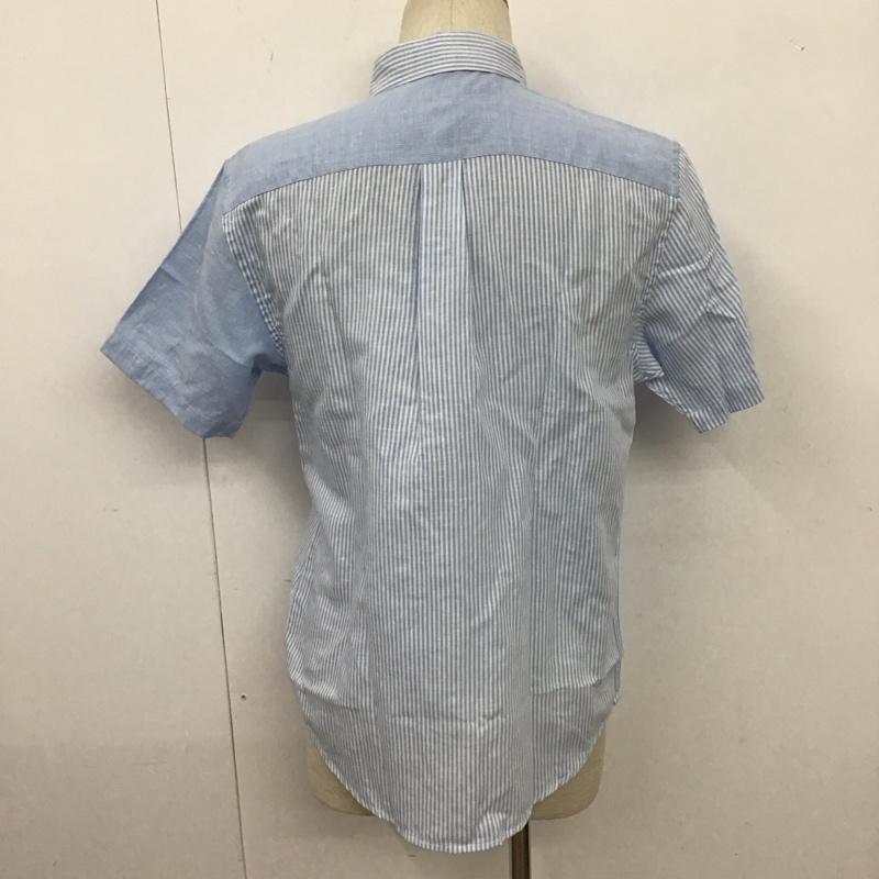 エディーバウアー Eddie Bauer シャツ、ブラウス 半袖 S ストライプ 白 / ホワイト / X 水色 / ライトブルー /  メンズ USED 古着 中古 10111204