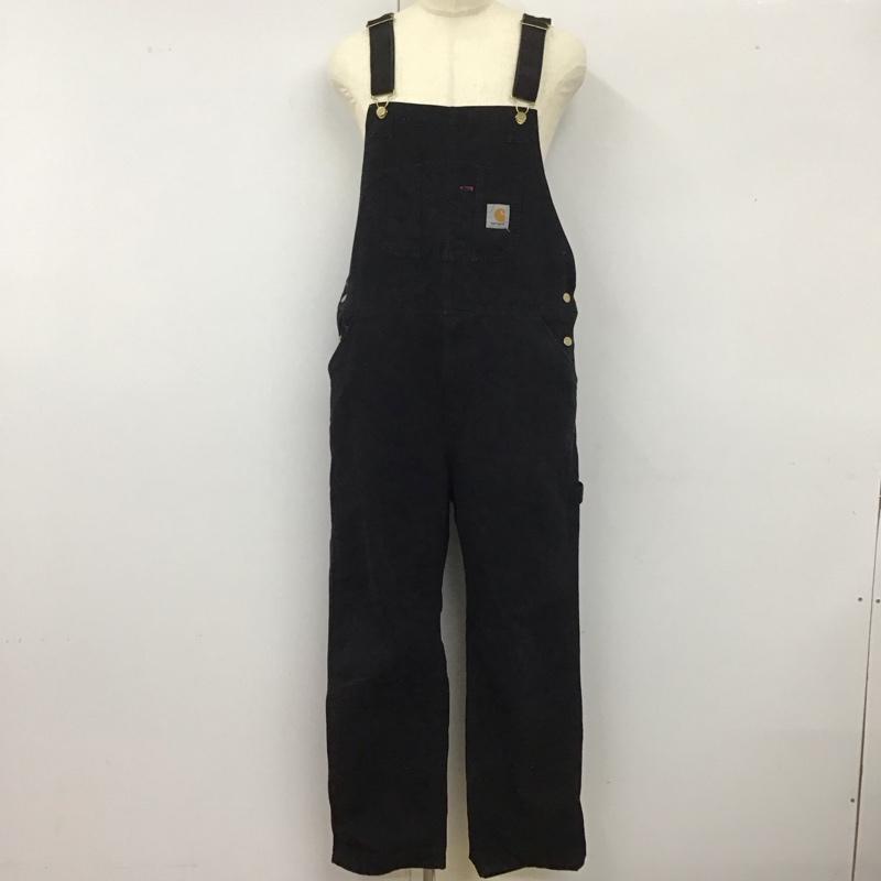 カーハート Carhartt サロペット・オーバーオール サロペット、オーバーオール I026462 BIB OVERALL 36×32 ロゴ、文字 黒 / ブラック /  レディース USED 古着 中古 10112924