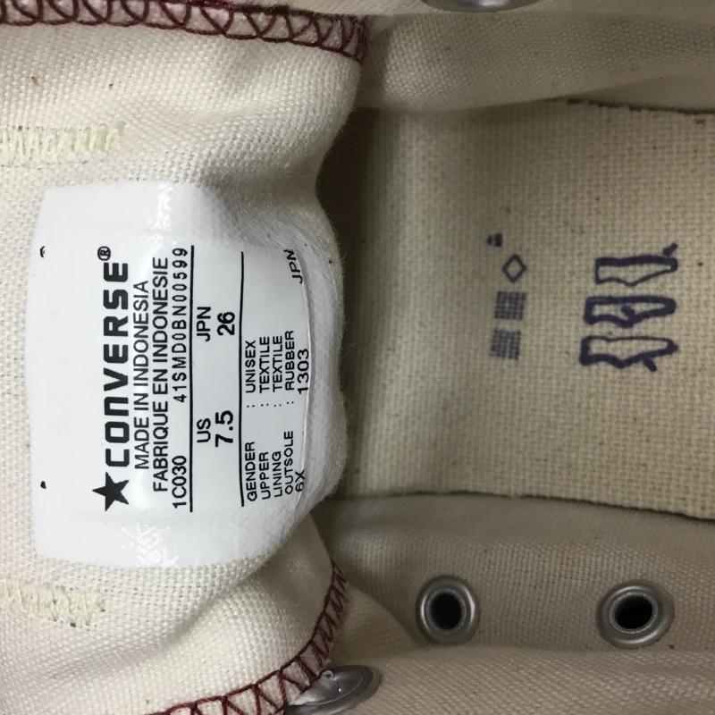 コンバース CONVERSE スニーカー スニーカー 1C030 ALL STAR OX 26cm 26.0cm ロゴ、文字 ボルドー / ボルドー / X 白 / ホワイト /  メンズ USED 古着 中古 10106529