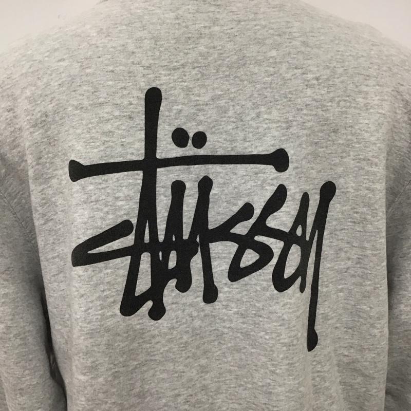 ステューシー STUSSY トレーナー 長袖 長袖トレーナー プリントスウェット クルーネック L ロゴ、文字 灰 / グレー /  メンズ USED 古着 中古 10115928