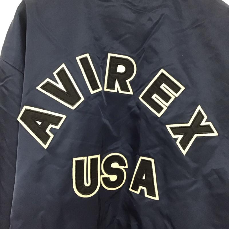アヴィレックス AVIREX ジャケット、上着 ジャンパー、ブルゾン ナイロンジャケット カジュアルジャケット アウター ロゴ、文字 紺 / ネイビー /  メンズ USED 古着 中古 10147370