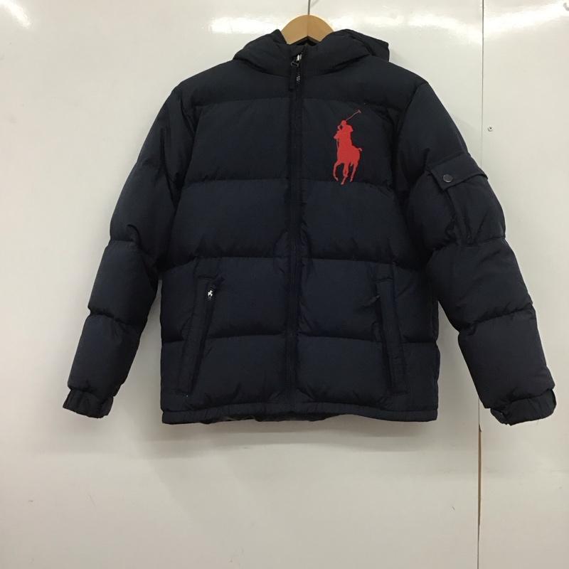 ポロバイラルフローレン Polo by RALPH LAUREN ジャケット、上着 ジャンパー、ブルゾン ジップアップジャケット ナイロンジャケット アウター ダウンジャケット L ロゴ、文字 紺 / ネイビー /  ボーイズ USED 古着 中古 10148587