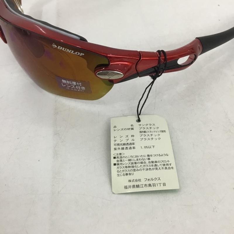 ダンロップ DUNLOP めがね・サングラス サングラス DU-006 スポーツサングラス ミラーレンズ ロゴ、文字 赤 / レッド / X 黒 / ブラック /  メンズ USED 古着 中古 10140448