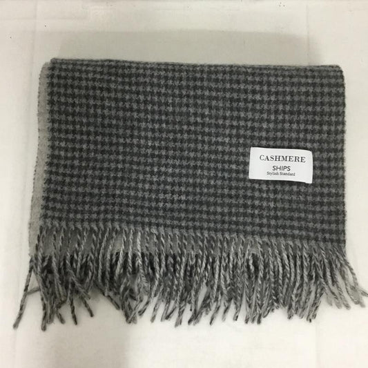 シップス SHIPS マフラー マフラー カシミヤ リバーシブル フリンジ 無地 灰 / グレー /  メンズ USED 古着 中古 10142731