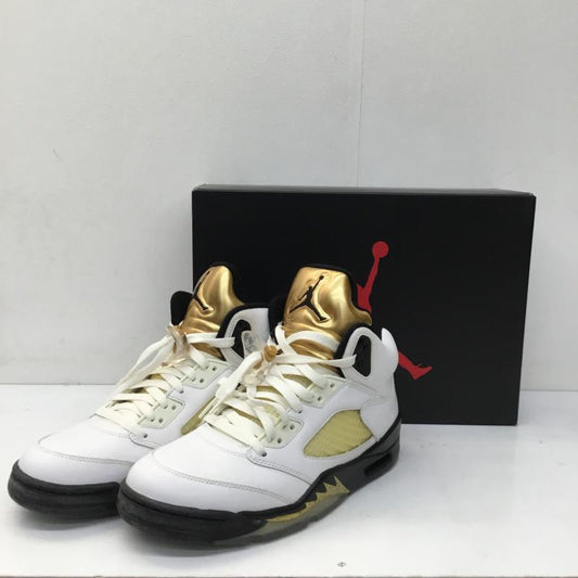 ナイキ NIKE スニーカー スニーカー 136027-133 Air Jordan 5 Retro Olympic 26.0cm ロゴ、文字 白 / ホワイト / X 金 / ゴールド /  メンズ USED 古着 中古 10140756
