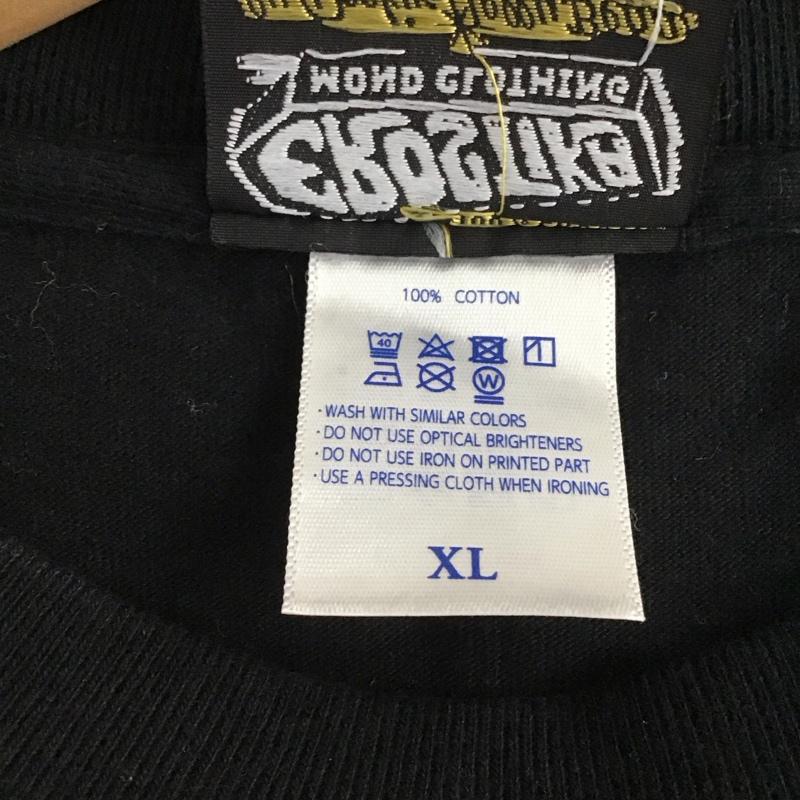 エロスティカ EROSTiKA Tシャツ 半袖 半袖カットソー プリントTシャツ クルーネックカットソー XL プリント 黒 / ブラック /  メンズ USED 古着 中古 10130117