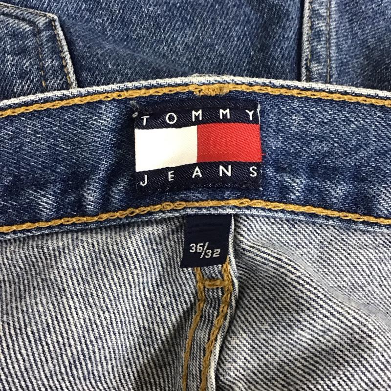 トミー ジーンズ TOMMY JEANS パンツ デニム、ジーンズ デニムパンツ ストレートパンツ ワイドパンツ カジュアルパンツ 36 ロゴ、文字 インディゴ / インディゴ /  メンズ USED 古着 中古 10107530
