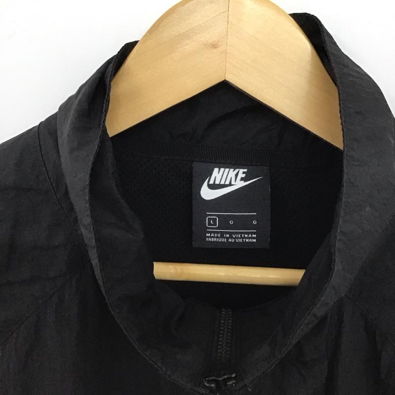 ナイキ NIKE ジャケット、上着 ジャンパー、ブルゾン ジップアップジャケット ナイロンジャケット アウター L ロゴ、文字 白 / ホワイト / X 黒 / ブラック /  メンズ USED 古着 中古 10148028