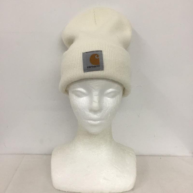 カーハート Carhartt 帽子 ニット帽 A18WWH ACRYLIC WATCH HAT ロゴ、文字 白 / ホワイト /  メンズ USED 古着 中古 10143653