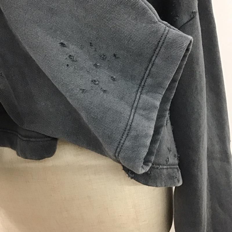 ザラ ZARA トレーナー 長袖 6050 343 802 スウェット 裏起毛 M ダメージ加工 チャコールグレー / チャコールグレー /  レディース USED 古着 中古 10119393