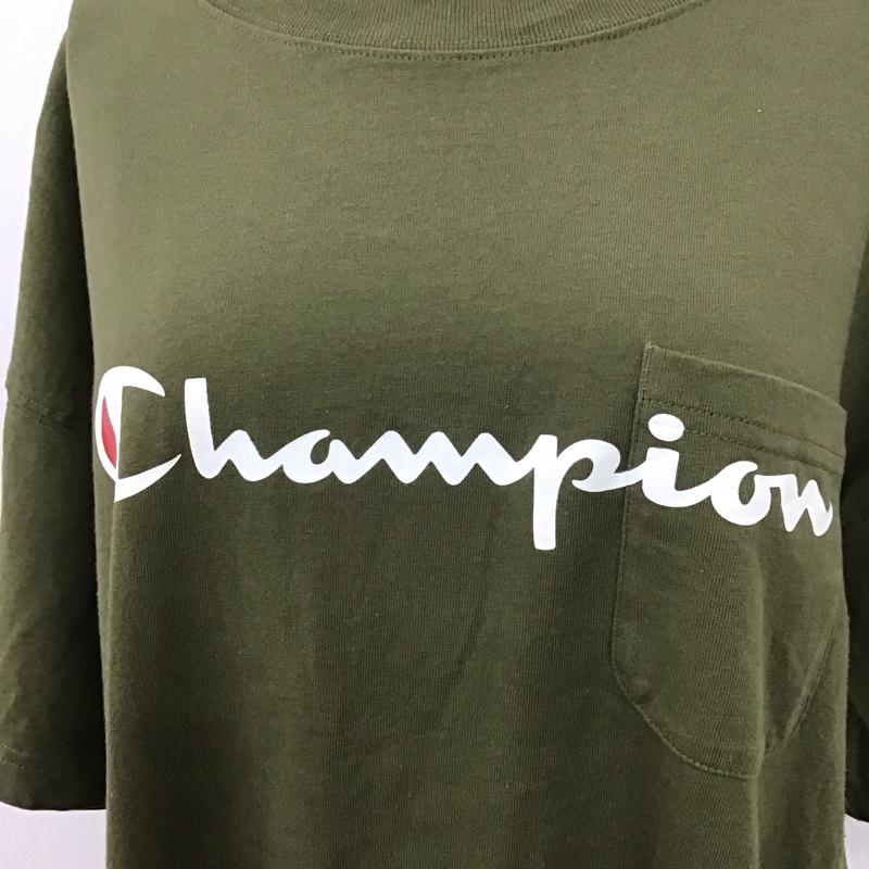 チャンピオン Champion ワンピース ひざ丈スカート CWSP30C Tシャツワンピース カットソー FREE ロゴ、文字 カーキ / カーキ /  レディース USED 古着 中古 10113810