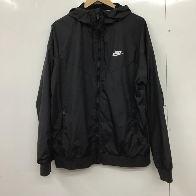 ナイキ NIKE ジャケット、上着 ジャンパー、ブルゾン 727324-010 ナイロンジャケット ジップアップパーカー L ロゴ、文字 黒 / ブラック /  メンズ USED 古着 中古 10149142