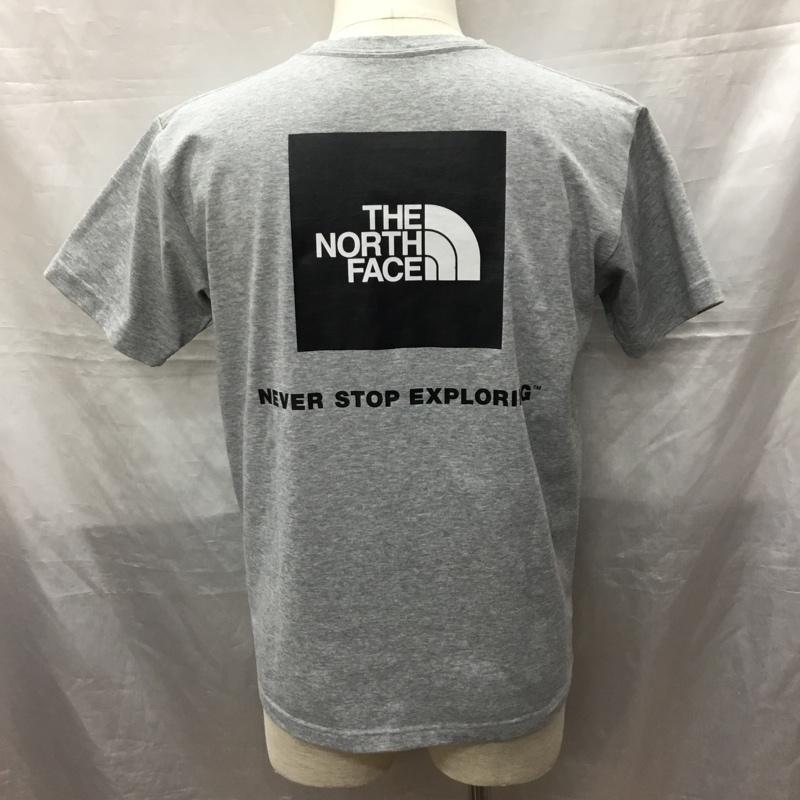 ザノースフェイス THE NORTH FACE Tシャツ 半袖 nt32144 ショートスリーブバックスクエアーロゴティー 半袖カットソー プリントTシャツ M ロゴ、文字 灰 / グレー /  メンズ USED 古着 中古 10122928