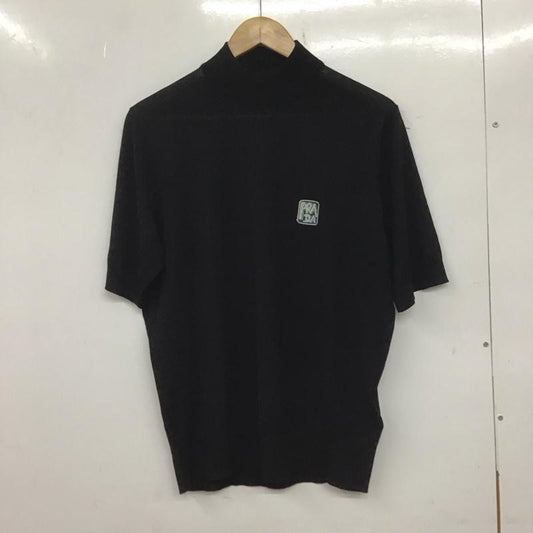 プラダ PRADA ニット、セーター 半袖 半袖ニットカットソー セーター ロゴ、文字 黒 / ブラック /  メンズ USED 古着 中古 10138784