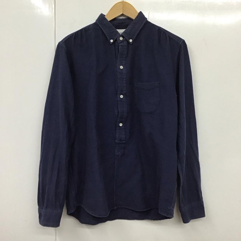 マリネロ MARINERO シャツ、ブラウス 長袖 長袖シャツ 無地シャツ カラーシャツ ボタンダウンシャツ プルオーバーシャツ 1 無地 紺 / ネイビー /  メンズ USED 古着 中古 10131771