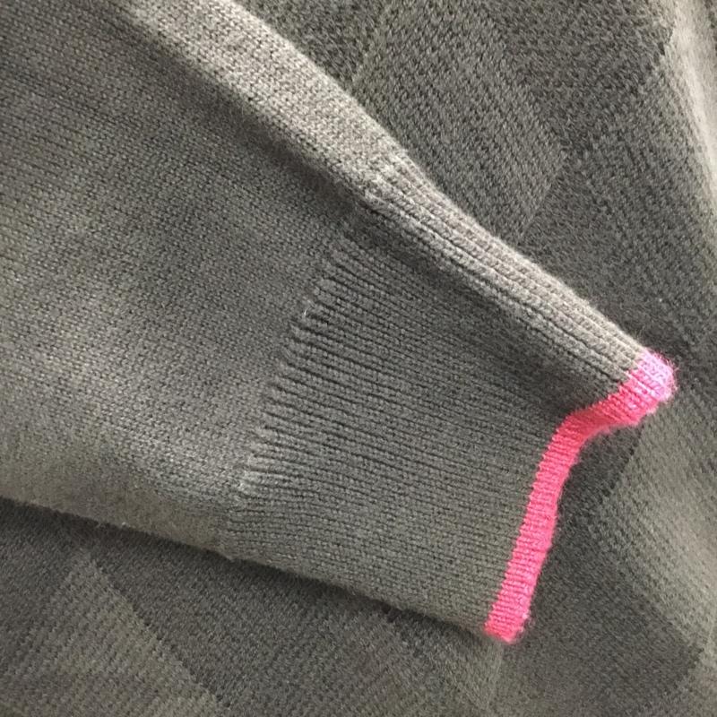 バーバリーブラックレーベル BURBERRY BLACK LABEL ニット、セーター 長袖 Vネック 2 無地 茶 / ブラウン /  メンズ USED 古着 中古 10121819