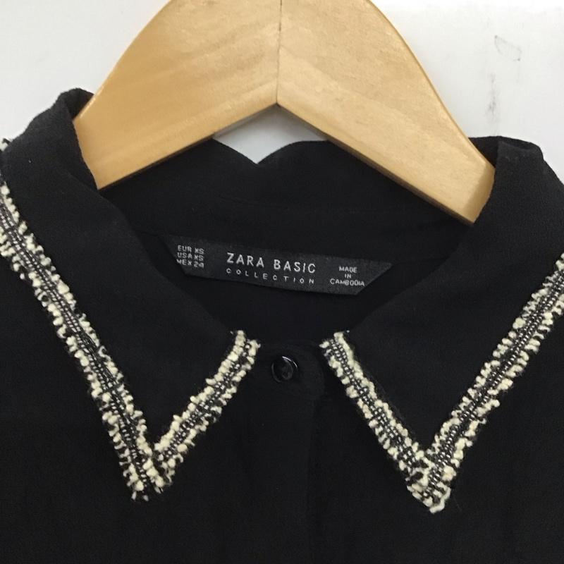 ザラベーシック ZARA BASIC シャツ、ブラウス 長袖 XS 無地 黒 / ブラック /  レディース USED 古着 中古 10139377