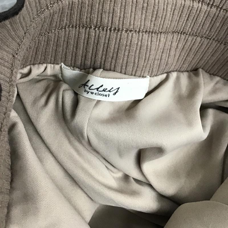 ダブルクローゼット w closet ボトムス ボトムス カジュアルパンツ フレアパンツ スリムパンツ ウエストフリルパンツ FREE 無地 茶 / ブラウン /  レディース USED 古着 中古 10105640