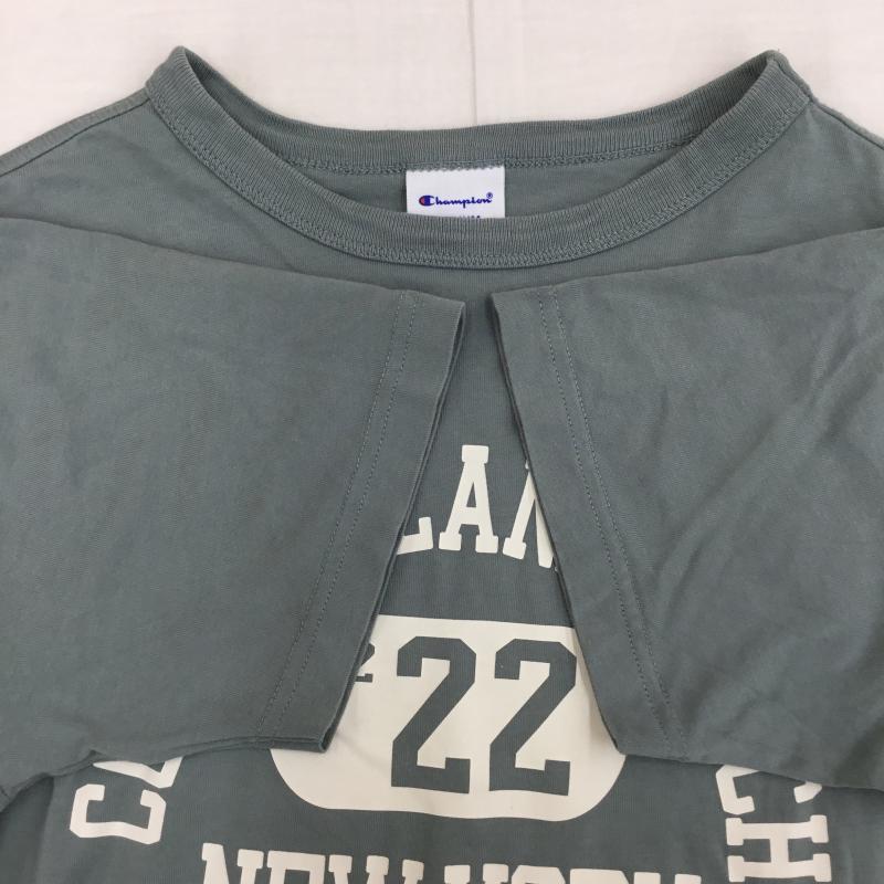 チャンピオン Champion Tシャツ 半袖 M ロゴ、文字 緑 / グリーン / X 薄緑 / ライトグリーン /  レディース USED 古着 中古 10139440