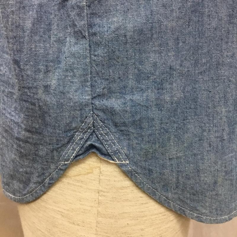 ワコマリア WACKO MARIA シャツ、ブラウス 長袖 長袖シャツ カラーシャツ ポケットシャツ 長袖カットソー 刺繍シャツ M ロゴ、文字 インディゴ / インディゴ /  メンズ USED 古着 中古 10117575