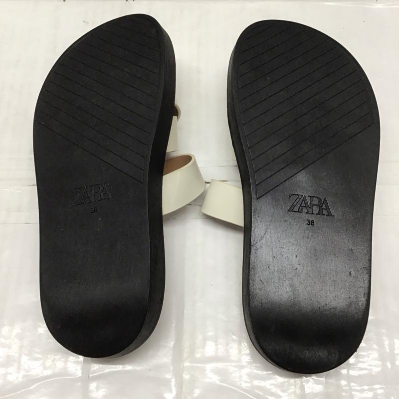 ザラ ZARA サンダル サンダル 3603 910 001 フラットサンダル 38 無地 白 / ホワイト /  レディース USED 古着 中古 10115831