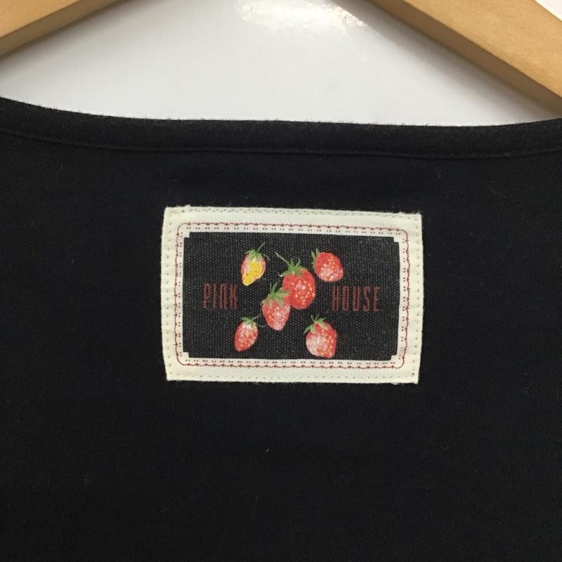 ピンクハウス PINK HOUSE Tシャツ 長袖 ロンT 苺 プリント L ロゴ、文字 黒 / ブラック /  レディース USED 古着 中古 10138586