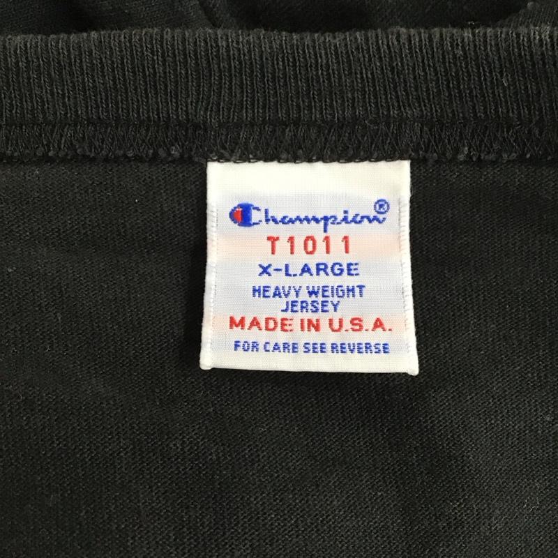 チャンピオン Campion Tシャツ 長袖 XL プリント 黒 / ブラック /  メンズ USED 古着 中古 10128250