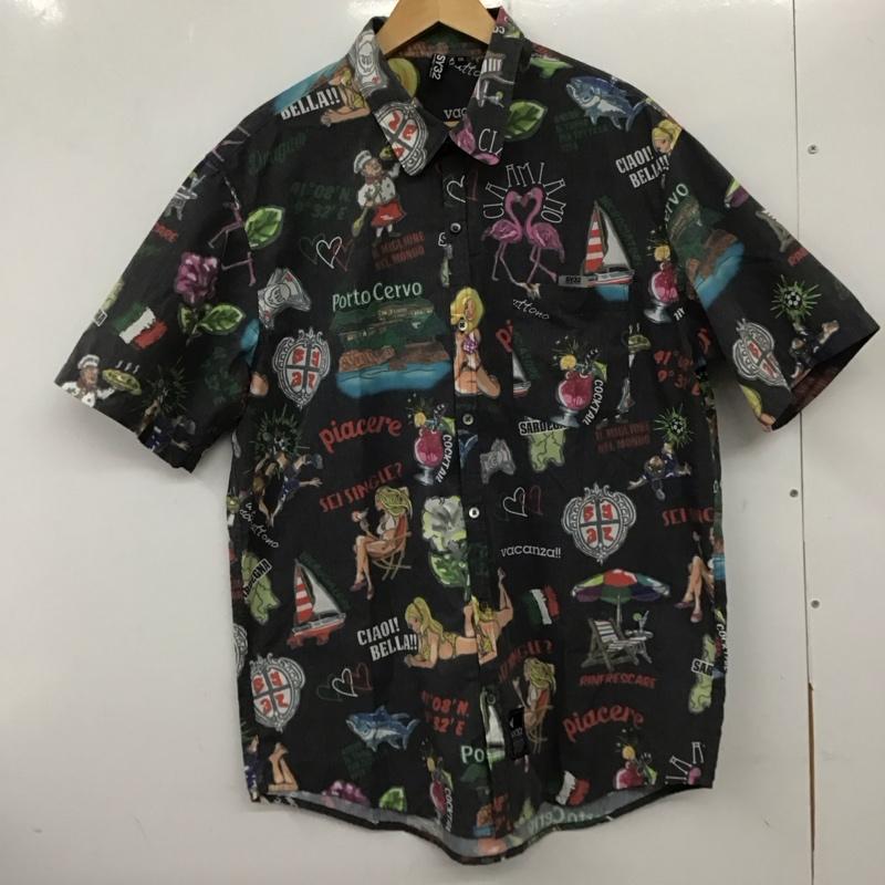 エスワイサーティトゥバイスィートイヤーズ SY32 by SWEET YEARS シャツ、ブラウス 半袖 半袖シャツ プリントシャツ ポケットシャツ XXL プリント 黒 / ブラック /  メンズ USED 古着 中古 10137131