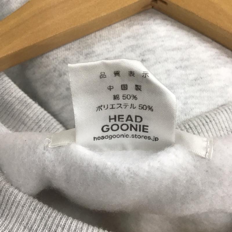 ヘッドグーニー HEADGOONIE トレーナー 長袖 長袖トレーナー スウェット クルーネック プルオーバー XL ロゴ、文字 灰 / グレー /  メンズ USED 古着 中古 10149138