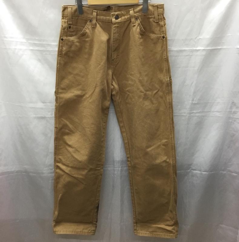 ディッキーズ Dickies パンツ ワークパンツ、ペインターパンツ W847261 34×32 34インチ ロゴ、文字 キャメル / キャメル /  メンズ USED 古着 中古 10111344