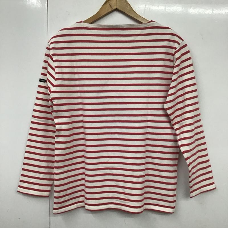 セントジェームス SAINT JAMES カットソー 長袖 長袖カットソー ワイドネックカットソー ボーダー ボーダー柄 白 / ホワイト / X 桃 / ピンク /  メンズ USED 古着 中古 10131386