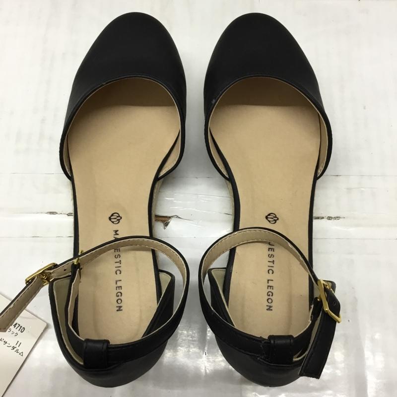 マジェスティックレゴン MAJESTIC LEGON サンダル サンダル 1055114710 ストラップ ポインテッドサンダル L 無地 黒 / ブラック /  レディース USED 古着 中古 10119663