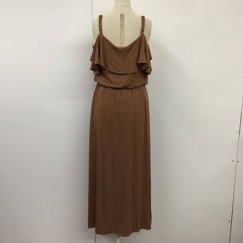 リエンダ rienda ワンピース ロングスカート 110AA883-0700 2wayオフショルリラックスワンピース FREE 無地 茶 / ブラウン /  レディース USED 古着 中古 10115330